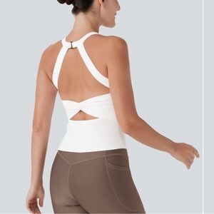 HALARA White Cross-Back Tank Top- worn ONCE!